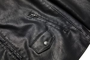 Veste en cuir de vache décontractée pour homme, automne-hiver, col montant, fermeture éclair, logo sur le devant, haute qualité, écologique, respirante - Product Image 2