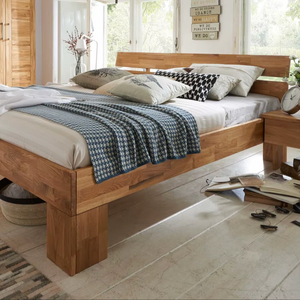 Lit King Size en Bois Massif Moderne Européen Confortable avec Cadre Élégant et Rangement Origine Turquie Emballage Postal Inclus - Product Image 1