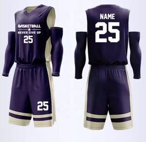 ชุดเครื่องแบบบาสเก็ตบอลแห้งเร็วเนื้อผ้าโพลีเอสเตอร์สำหรับผู้ใหญ่และชายและหญิงสีออกใหม่ - Product Image 3