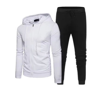 Wholesale Spring and Autumn Zipper Hooded Sweatshirt Men's Casual Blank Sweatshirt Custom Logo Two-Piece <b>Set</b> <b>on</b> ZOHAN CREATIONS - Product Image 3