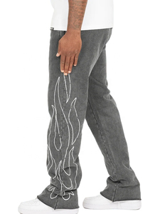 Conjunto Deportivo Personalizado 2026 con Lavado Ácido, Estilo Vintage, Transpirable y Cómodo, Pantalones Acampanados - Product Image 3