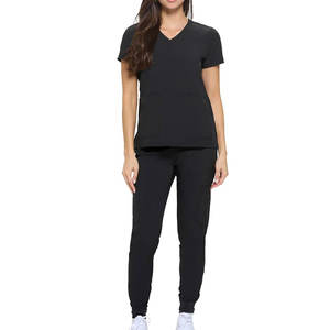 Conjunto de uniformes médicos con múltiples bolsillos para mujer, uniforme de enfermera de punto, traje de Jogger con Top elástico y pantalones, uniformes de hospital - Product Image 5