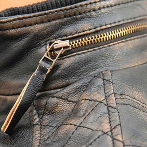 Veste en cuir marron poussière pour homme avec fermeture éclair, imperméable et respirante pour l'hiver, service OEM - Product Image 5