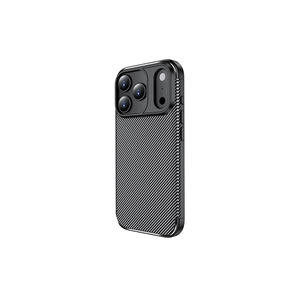 Coque de téléphone en silicone liquide souple de qualité supérieure Netzy SAFA Negro Series pour iPhone 17 Pro, protection arrière noire - Product Image 3