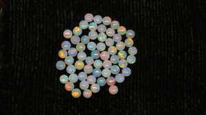 Opale australienne ronde multicolore de 6 mm, cabochon avec jeu de couleurs, pierre précieuse naturelle authentique pour bijoux RED MOUNTAIN - Product Image 4