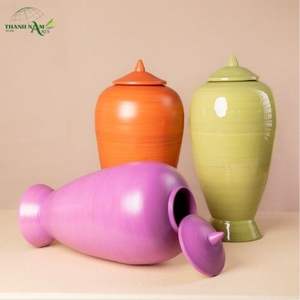 Vase décoratif de table en bambou à couvercle, style Art Déco, écologique, enroulé, sculptural, pour le rangement et l'exposition - Product Image 6