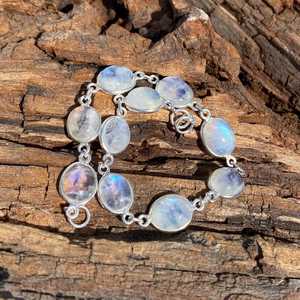 Bracelet en pierre de lune fait main, argent sterling 925, bijoux en pierres précieuses pour femmes, cadeau en pierre naturelle - Product Image 2