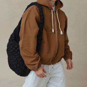 <b>Men's</b> Custom Print Embroidery Logo <b>Zip</b> Hoodie Street Casual Spring/Autumn Sport <b>Cardigan</b> Heavyweight Winter Short Hoodies - Product Image 5