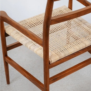 Chaise de salle à manger taille 55x48x83 cm, en bois d'acajou et rotin, convient à tous les intérieurs - Product Image 6