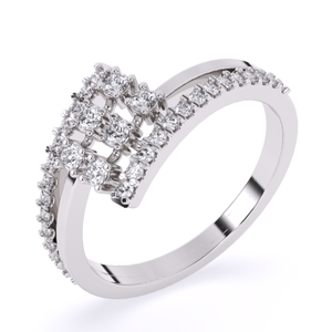 Bague de fiançailles en diamant de laboratoire de 2 carats, forme ronde, or blanc 14 carats, couleur M, VVS2, plaqué rhodium, certifiée, luxe, pour femmes - Product Image 1