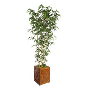Árbol de bambú artificial de 57 pulgadas para decoración de hogar y oficina Artesanía de bambú duradera - Product Image 1