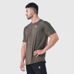 Camiseta Deportiva 100% Poliéster Flex Flow, Ligera, Tejido de Punto, Estilo Deportivo, Etiqueta Personalizada, Serigrafía, Nuevo Modelo - Verde Oliva - Product Image 5