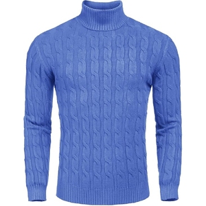 Pull à manches longues en polyester anti-rides pour homme avec logo brodé Pull en polyester élégant et confortable - Product Image 1