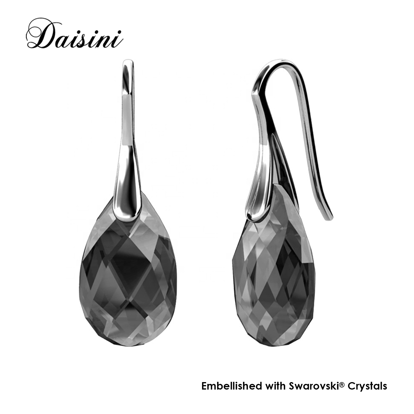 Brass SINI Color 18k White Gold Plated Earrings