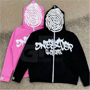 Sweat à capuche imprimé bouffant surdimensionné pour hommes Streetwear tenues d'hiver et sweat à capuche décontracté style urbain - Product Image 1