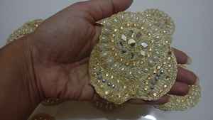 2025ผ้าส่าหรีกำมะหยี่สีดำร่างใหม่สำหรับตกแต่งงานฝีมืองานปักด้วยด้ายสีทองแผ่นปะติดนกยูง zari - Product Image 6