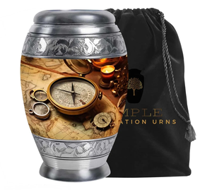 Handcrafted Aluminum Cremation <b>Urns</b> Meena Coated <b>Large</b> (220 cu in) & Keepsake (3 cu in) Watch Design Cremation <b>Urns</b> - Product Image 1