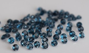 โทแพซสีน้ำเงินลอนดอนธรรมชาติ ทรงกลมเจียระไน คุณภาพสูง สำหรับทำเครื่องประดับ ขายส่ง - Product Image 3