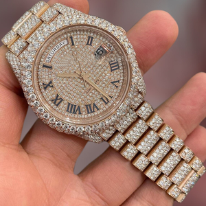 Reloj Unisex de Lujo con Diamantes Brillantes, Diseño Atractivo con VVS, Moissanite Personalizado, Banda de Acero Inoxidable, Directo de India - Product Image 1