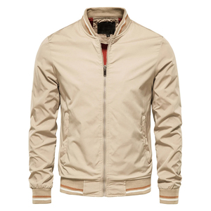 Chaqueta Bomber de alta calidad para hombre para Primavera Verano Slim Fit Casual estilo de béisbol Vintage nueva chaqueta negra de moda de otoño - Product Image 4