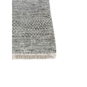 Alfombra Kairos Azul de Lana y Viscosa Anudada a Mano, Diseño de Diamantes de Color Sólido para el Hogar, Rectangular, para Pasillo, Hecha a Mano - Skwv-112 - Product Image 4