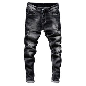 Haute qualité Joggers Denim jean pantalon pour hommes décontracté cheville longueur motard pantalon léger Wight Streetwear 100% coton jean pantalon - Product Image 1