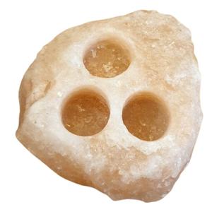 Portavelas de tres agujeros con forma de roca del Himalaya, portavelas de Pakistán, portavelas asequible - Product Image 1