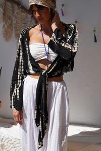 เสื้อกล้ามผ้าคอตตอนเก๋ไก๋ของซัพพลายเออร์อินเดียทรงหลวมสไตล์เรียบง่ายในชีวิตประจำวันของชายหาดวันทอในฤดูร้อนแบบลำลองแห้งเร็วพู่ - Product Image 3