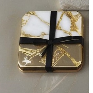 Sous-verres ronds en marbre de style classique Tapis de tasse de forme personnalisée pour boissons Sous-verres en marbre en gros avec des designs élégants aux meilleurs tarifs - Product Image 2