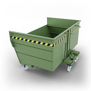 "Benna ribaltabile a ruote capacità 2000 litri RAL 6011 SBR2000" - Product Image 1