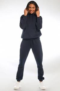 Best Selling Oversized Winter <b>Navy</b> Women's Drop Shoulder Relaxed Fit Hoodie Anti-Wrinkle Breathable 100% Cotton Front High - Product Image 6