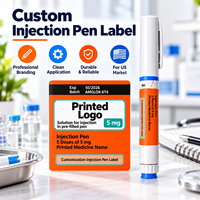 Étiquette autocollante personnalisée pour stylo injecteur, imperméable, pour stylo pharmaceutique, étiquettes d'emballage médical imprimées sur mesure, OEM