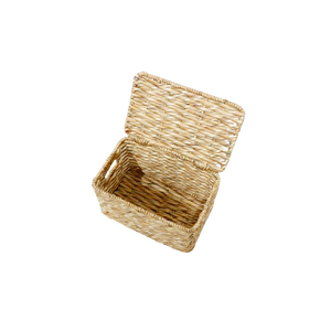 Cesto de jacinto de agua natural con asas Cesta de almacenamiento hecha a mano para ropa de Vietnam - Product Image 3