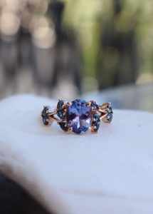 Anillo de plata de tanzanita natural Anillo de Plata de Ley 925 Anillo de bodas Anillo de todos los días Elegante Regalo de Cumpleaños Anillo de plata - Product Image 5