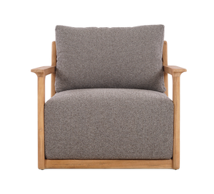 Ensemble de canapés de salon Artisan en bois de teck massif et corde tissée avec tissu finition naturelle anti-soleil pour une utilisation en extérieur. - Product Image 4