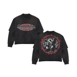 Logo personalizzato stile di tendenza serigrafia <span class=keywords><strong>Vintage</strong></span> in cotone 100% manica corta acido lavare gli uomini oversize in tela ecologica t-shirt - Product Image 1