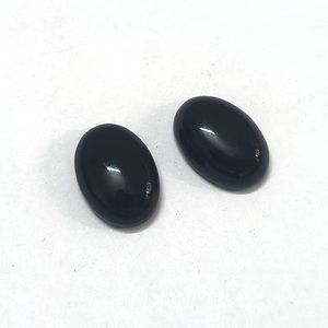 2ชิ้นของพลอยโมราสีดำ14x10มม. รูปไข่ Cabochon 10.9 CTS iroc ขายที่มีคุณภาพสูงพลอยหลวม ONYX ขายส่งเรา $3สำหรับทุกคน - Product Image 1