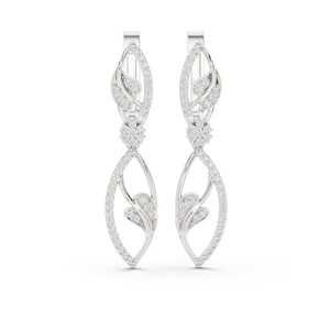Pendientes colgantes redondos de moissanita con diseño de infinito en forma de 8, de plata de ley 925, con pavé de 88 piedras engastadas en punta. - Product Image 2