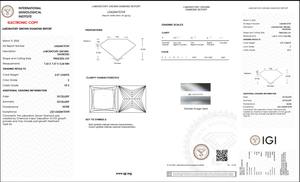 2.57ct Princess Cut Lab-grown Diamond IGI Certified E Color VS2 Clarity Lab-Stone - Product Image 5