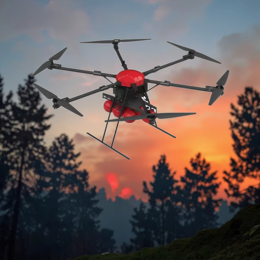 48MP Fire Rescue Drone with Extinguisher Ball 15km Transmission Brushless Motor Long-Flight UAV for Building Safety