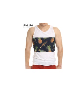 New Design Custom Made OEM Services Gym Top <b>White</b> <b>Vest</b> Printed Plain Singlet Summer Fitness <b>Men's</b> Tank Tops From Bangladesh - Product Image 3