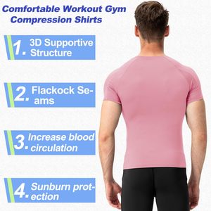 OEM Short Sleeve Rashguard <b>Mens</b> Gym Compression <b>Shirt</b> Custom Logo Sublimated Training Top Quick Dry Manufacturer Pakistan - Product Image 2