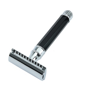 Double Edge Stainless Steel Safety <b>Razor</b> with Black Metal Handle for Body & Bikini Shaving-Reusable Male <b>Razor</b> - Product Image 1