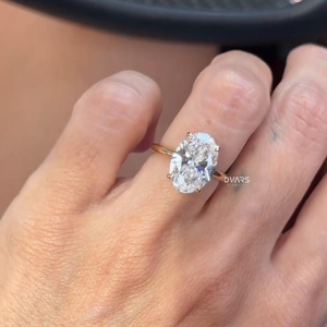 เพชรทรงรี 5 กะรัต แบบโซลิแทร์ ผลิตในห้องปฏิบัติการ สำหรับผู้หญิง ทอง 14K 18K ความใส VVS สี F ได้รับการรับรองจาก IGI ทันสมัย ขายส่ง - Product Image 3