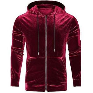 เสื้อฮู้ดผู้ชายผ้ากำมะหยี่ไหมแท้ 100% ปักลายตามสั่ง มีกระเป๋าหน้าสองข้าง ผลิตตามแบบ OEM ผ่านกระบวนการซักพิเศษ ไซส์ใหญ่ พร้อมโลโก้ สำหรับฤดูร้อน - Product Image 1