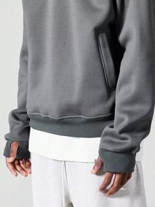 Sweat à capuche élégant 100% coton pour hommes avec cagoule à double capuche Zip Drop Shoulder Sweatshirt personnalisable pour l'hiver froid - Product Image 3