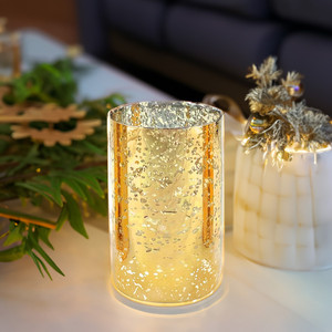 HST0406GS - Gold Speckled Glass <b>Hurricane</b> <b>Candle</b> Shade Chimney Tube [No Bottom] - 4 x 6 - Product Image 5