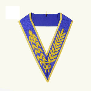 Collier maçonnique de maître maçon, grade provincial, officiers, dentelle rectangulaire, entièrement personnalisé, broderie, service OEM ODM - Product Image 1