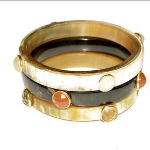 Brazalete de Moda de Cuerno de Búfalo Hecho a Mano de Lujo para Niñas, Joyería Personalizada de Estilo Nuevo, Talla Grande - Product Image 2