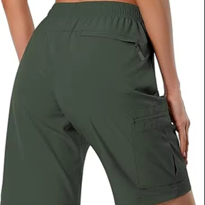 กางเกงขาสั้นผู้หญิงเอวยางยืดระบายอากาศคุณภาพสูงขายส่ง พร้อมกระดุม ดีไซน์สั่งทำ ผ้าฝ้าย 100% ทรงเข้ารูป สไตล์สปอร์ต - Product Image 5